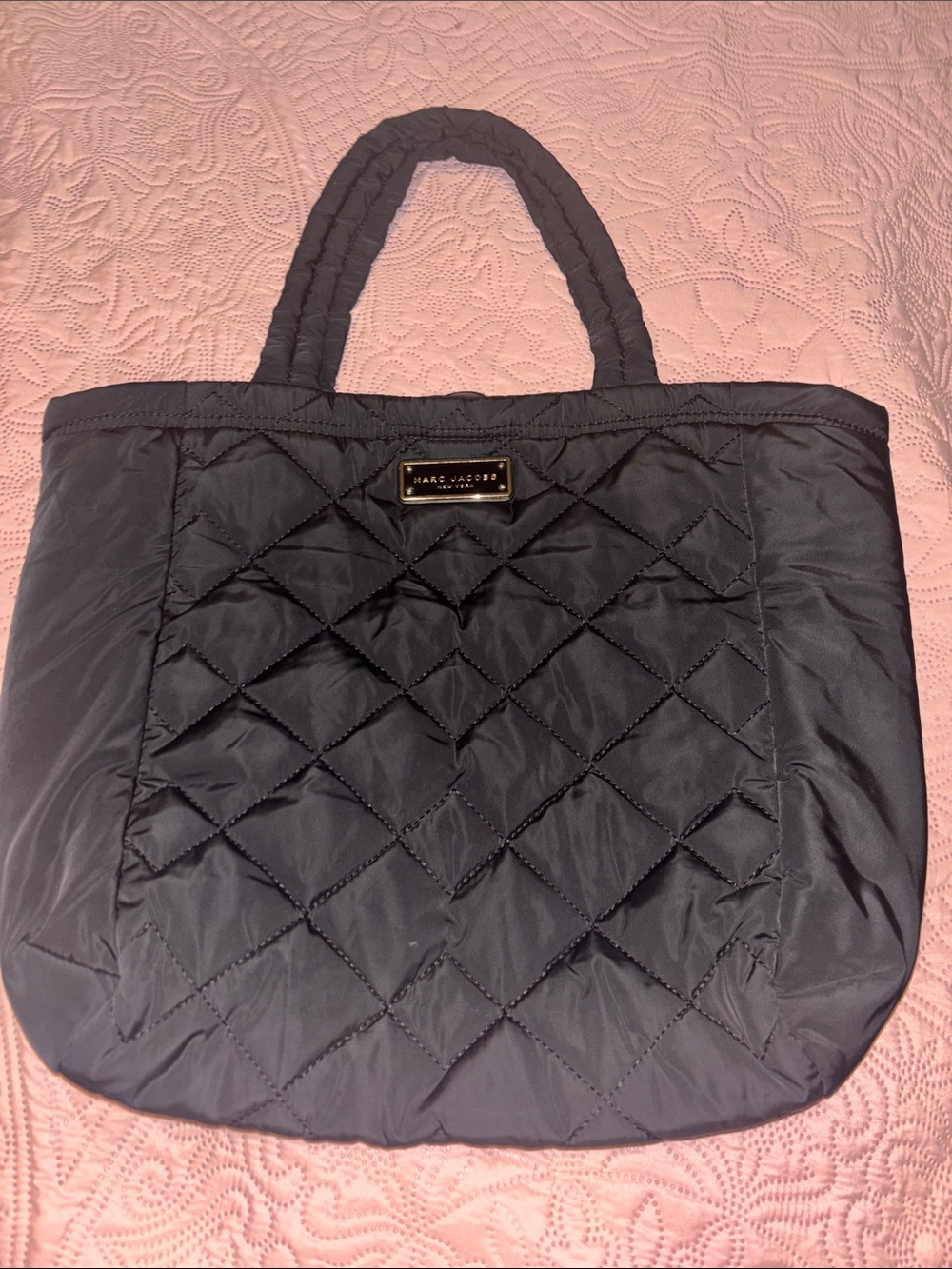 Marc Jacobs Black Quilted Nylon Tote